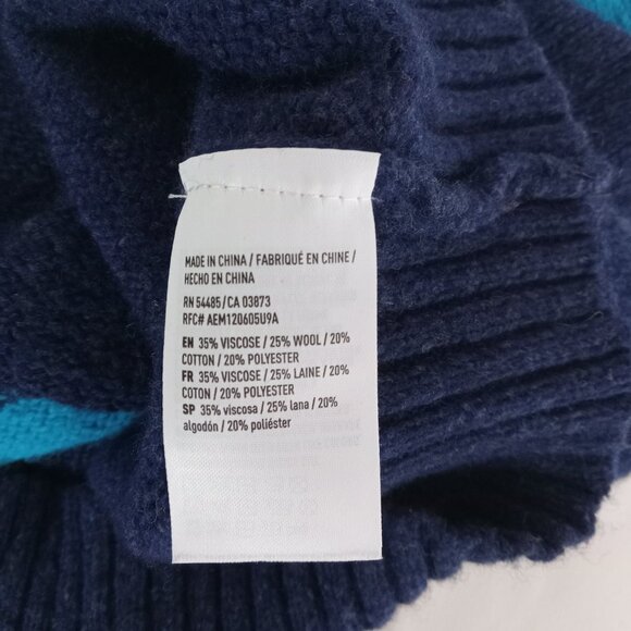 American Eagle Mens Crewneck Red White Blue Seriously Soft Striped Sweater L - Picture 13 of 13